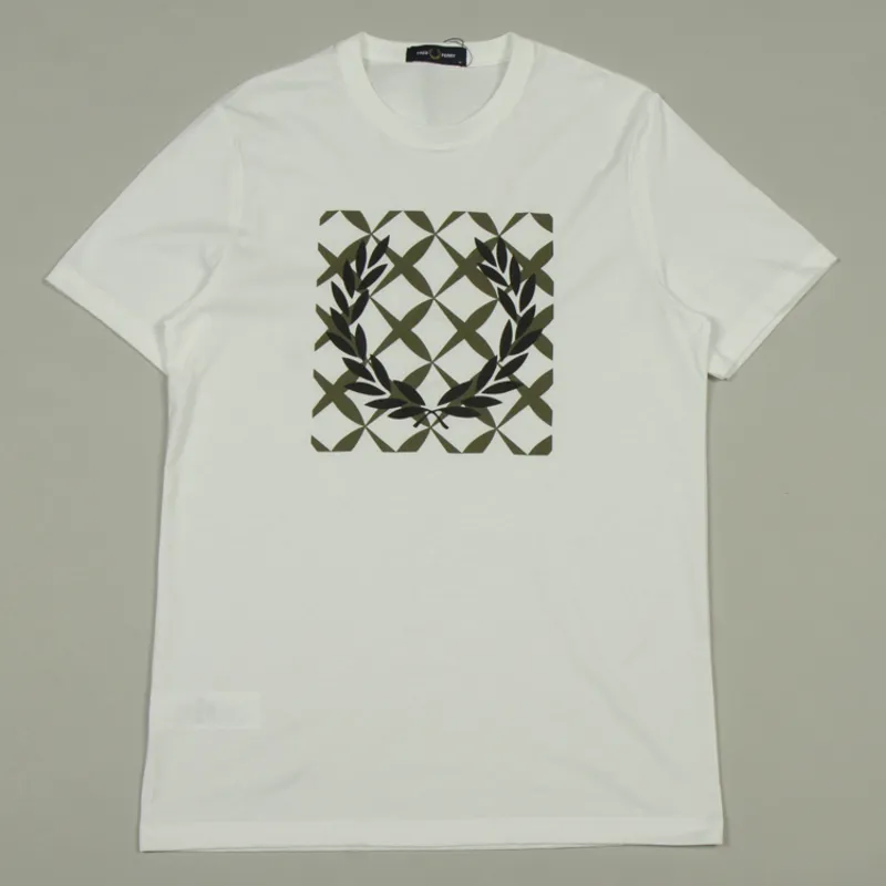 Fred Perry Cross Stitch Printed T-Shirt - White